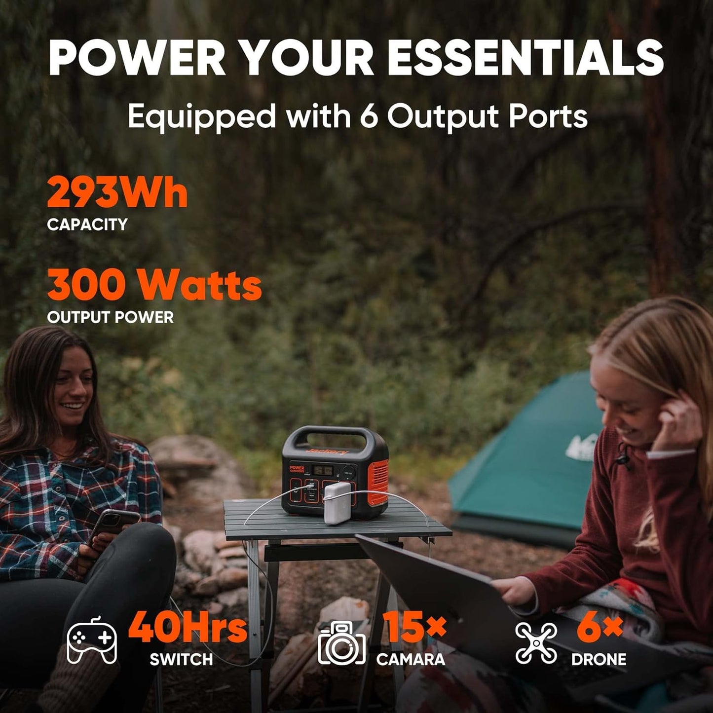 Jackery Explorer 300 Portable Power Station - 293Wh Solar Generator for Camping, Travel, and Emergency Backup