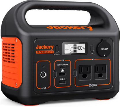 Jackery Explorer 300 Portable Power Station - 293Wh Solar Generator for Camping, Travel, and Emergency Backup